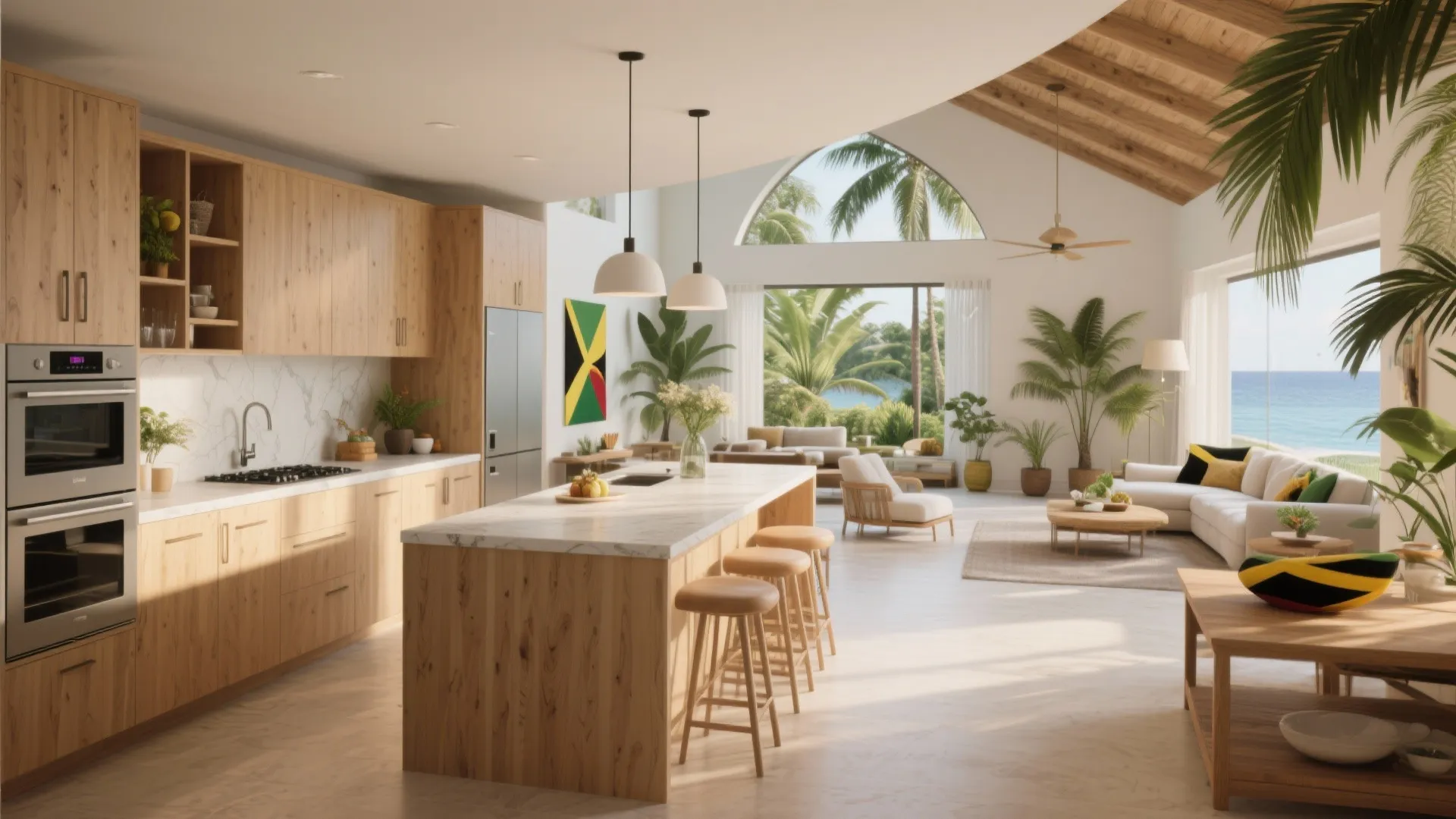 2. Open-Plan Kitchen and Living Area