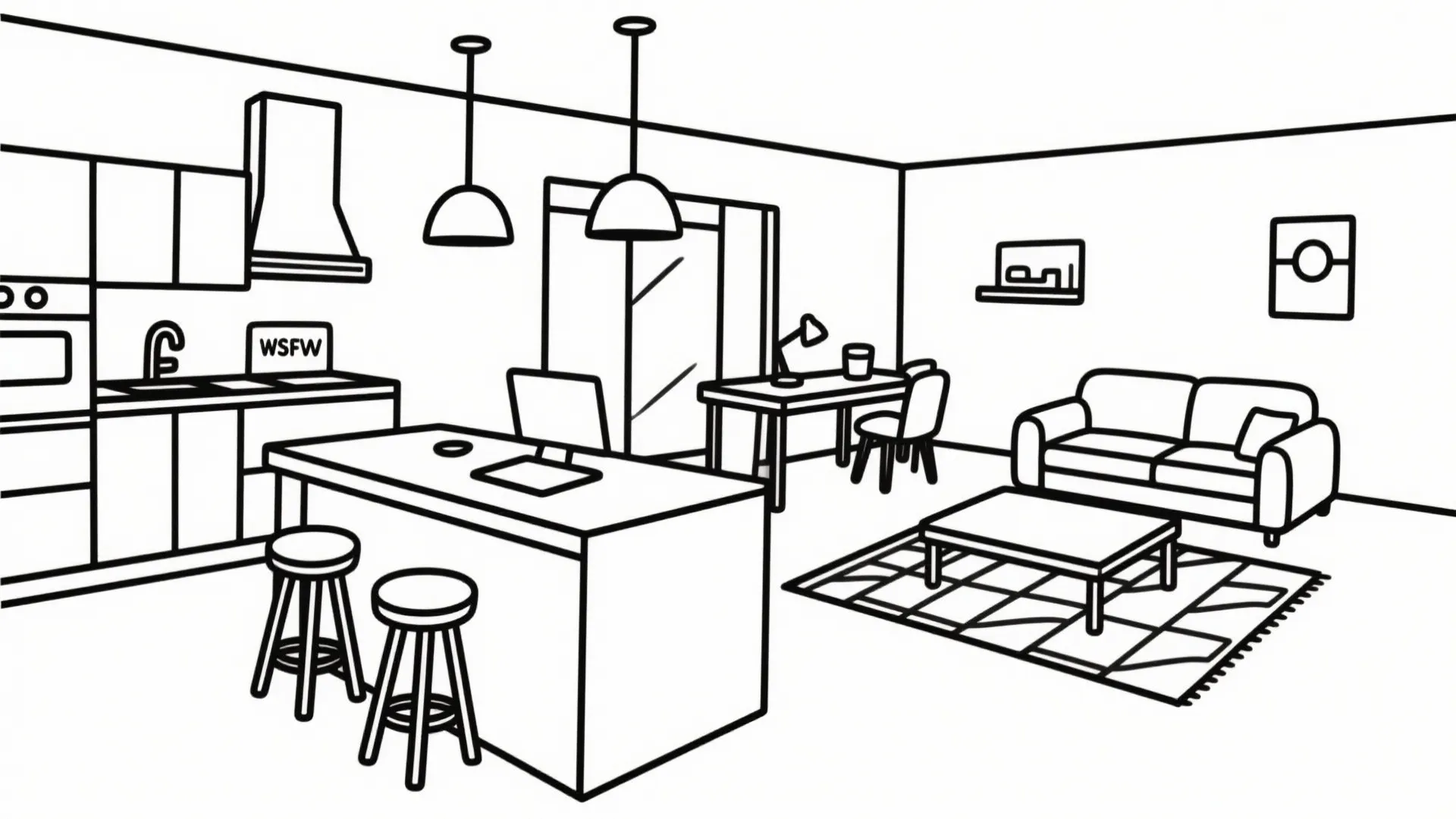 3. Open-Plan Kitchen and Living Combo