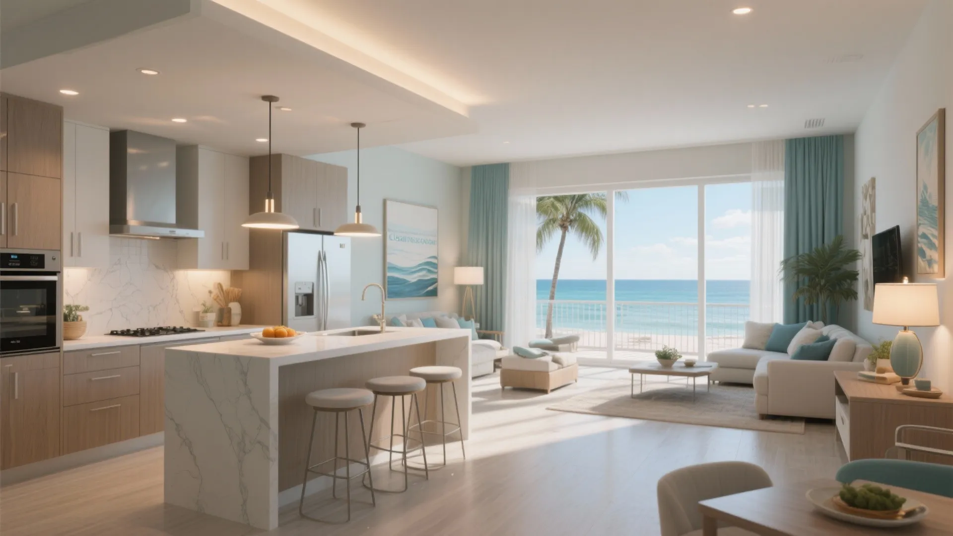 3. Create an open-plan kitchen and living flow