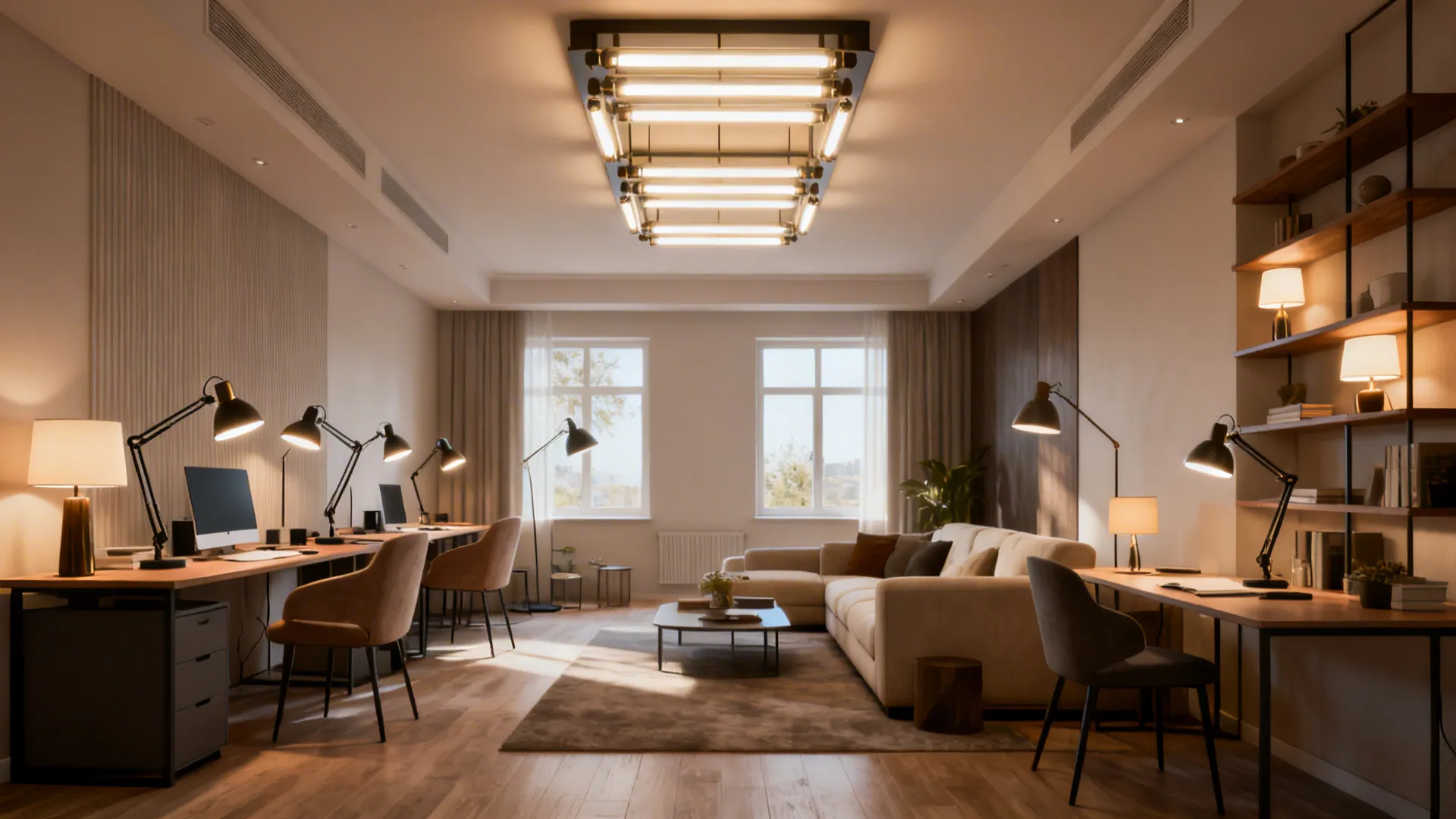 3. Layered Lighting for Open Plans