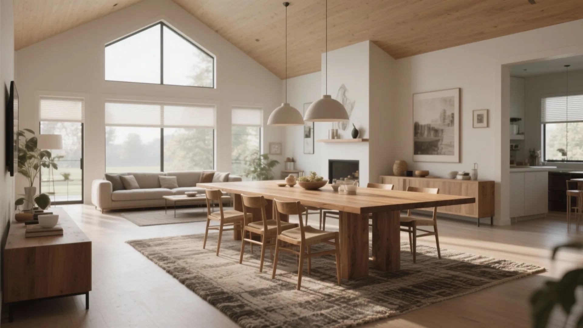 Open-plan 25x25 living and dining space with natural light