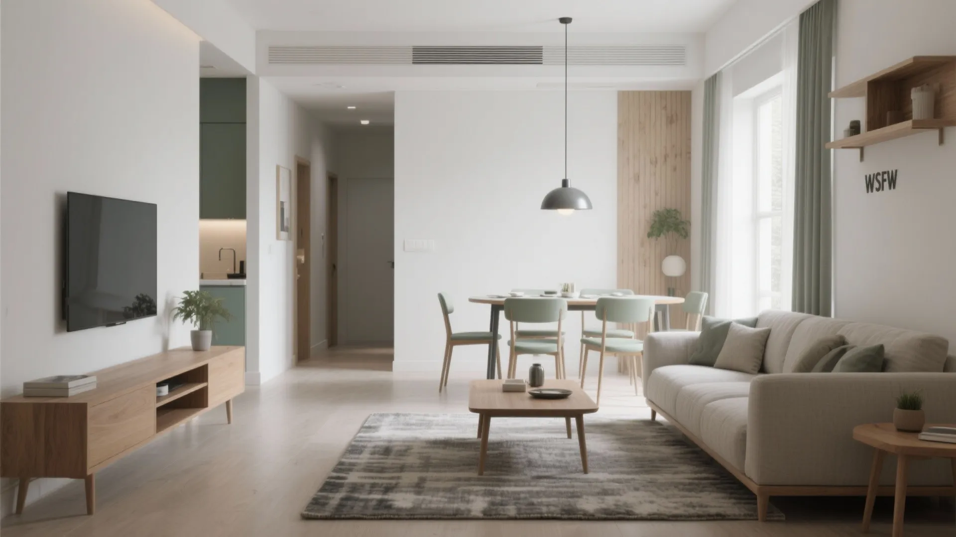 Open-plan living-dining for better flow