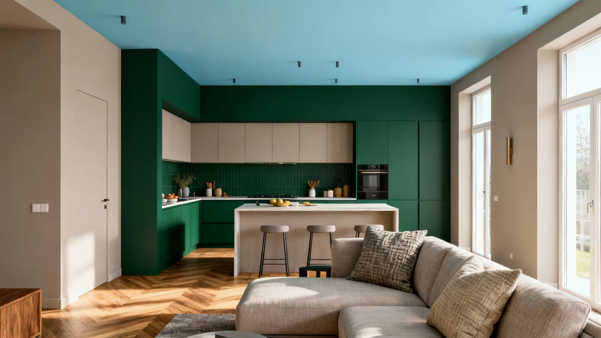 5 Paint Ideas for Open Living Room and Kitchen