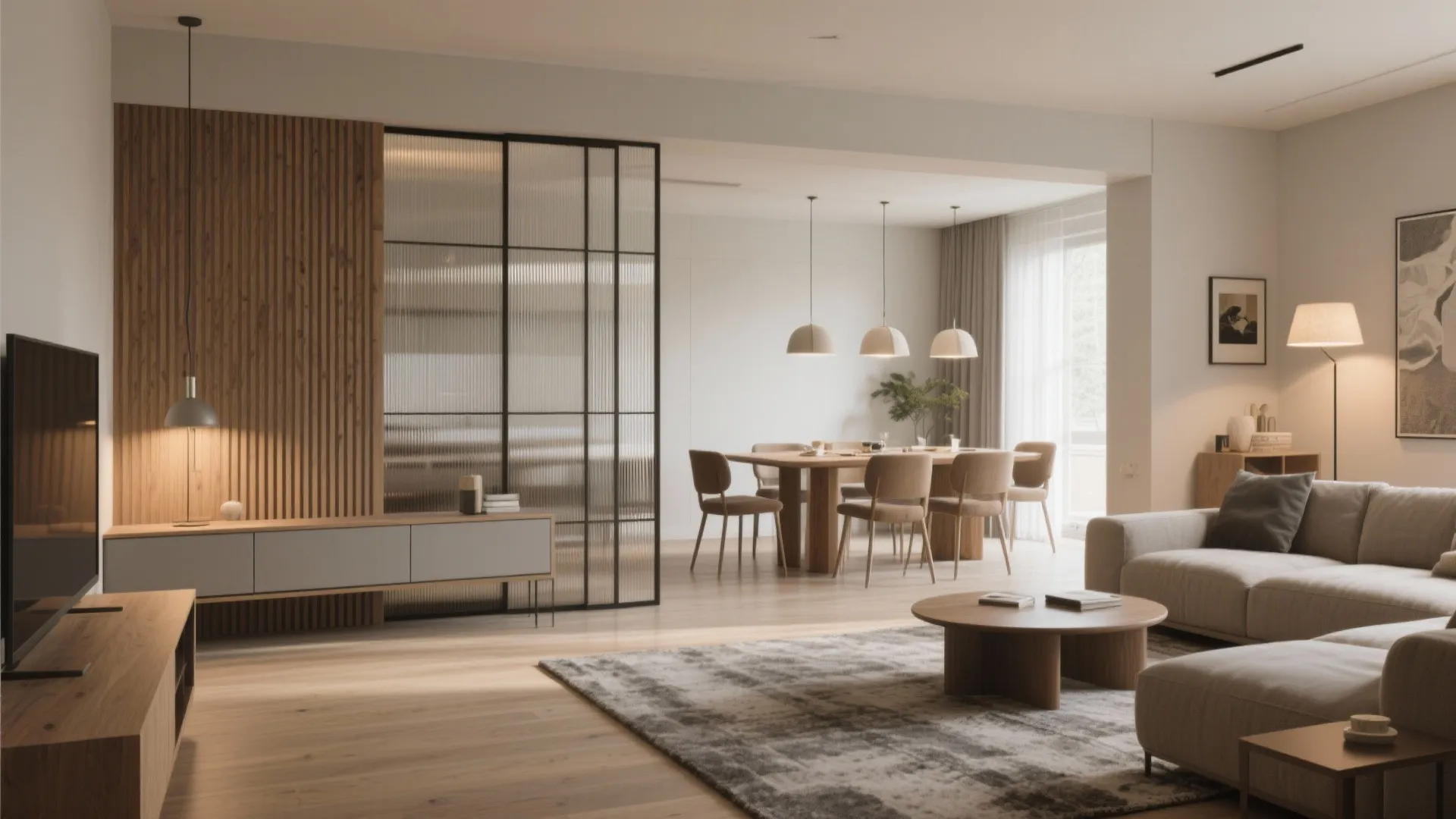 Partition Between Living Room and Dining Room: Stylish Solutions: 1 Minute to Discover Fast & Chic Partition Ideas for Your Open Space