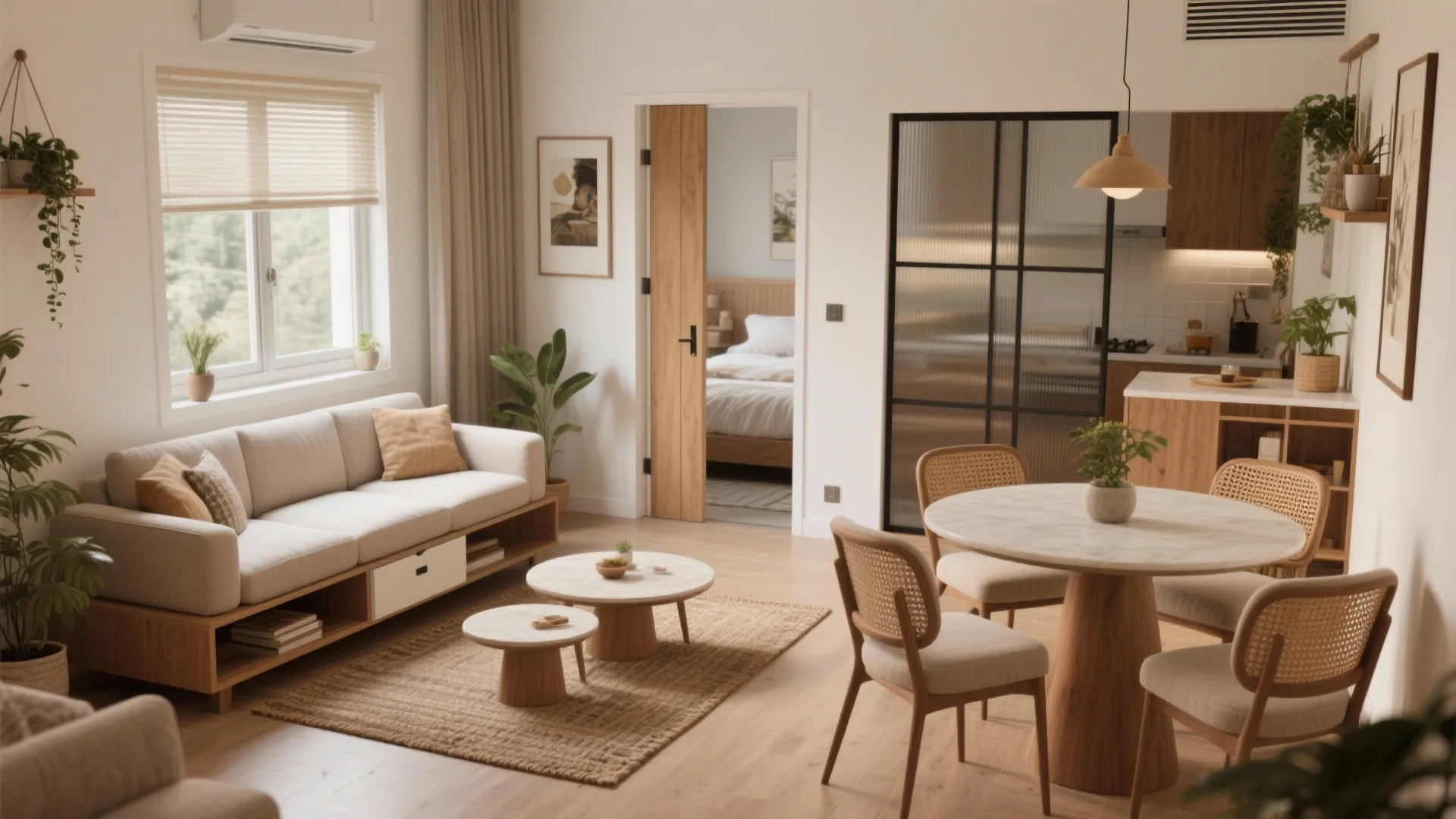 Open-Plan Living-Dining with Pocket Doors