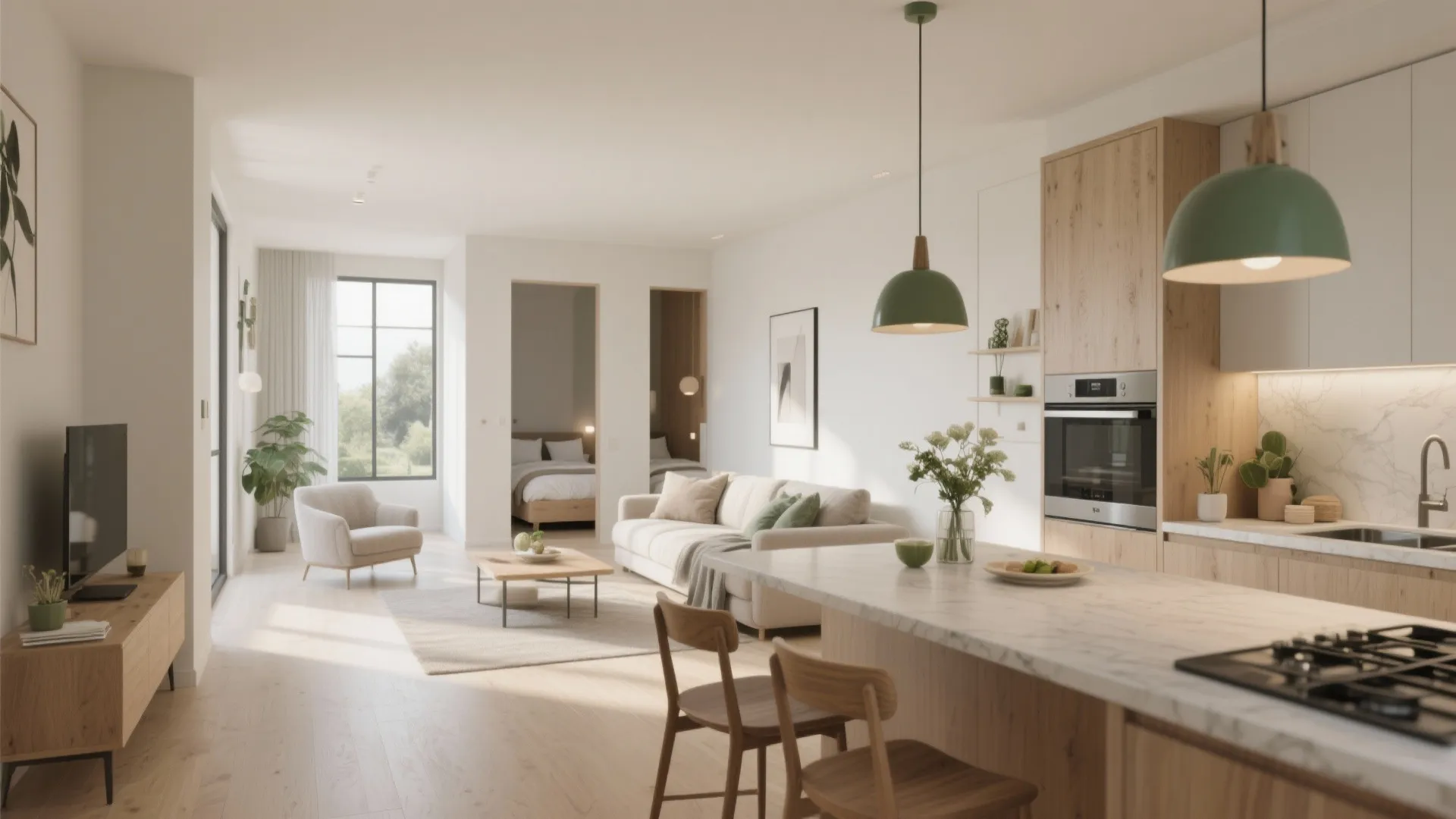 1. Open-Plan Living with Pocket Bedrooms