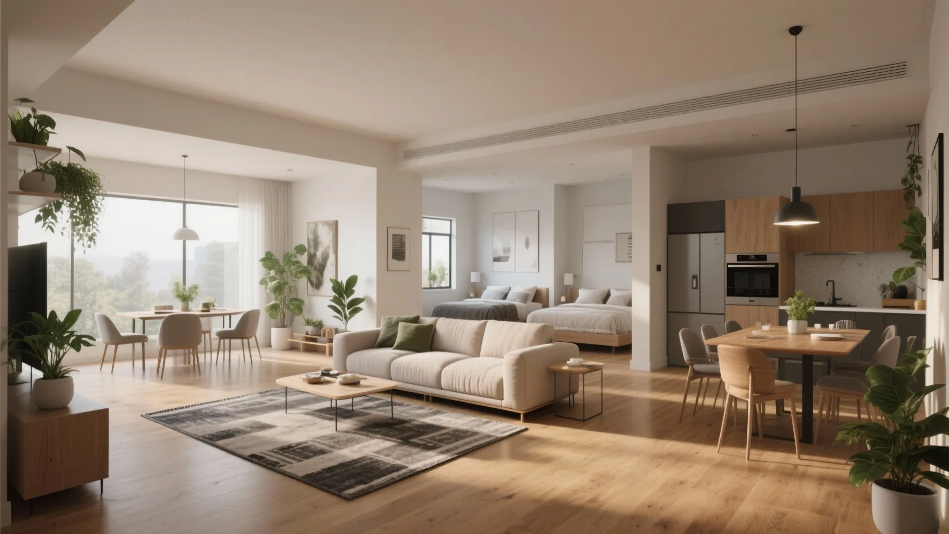 1. Open-plan living with one dedicated private wing