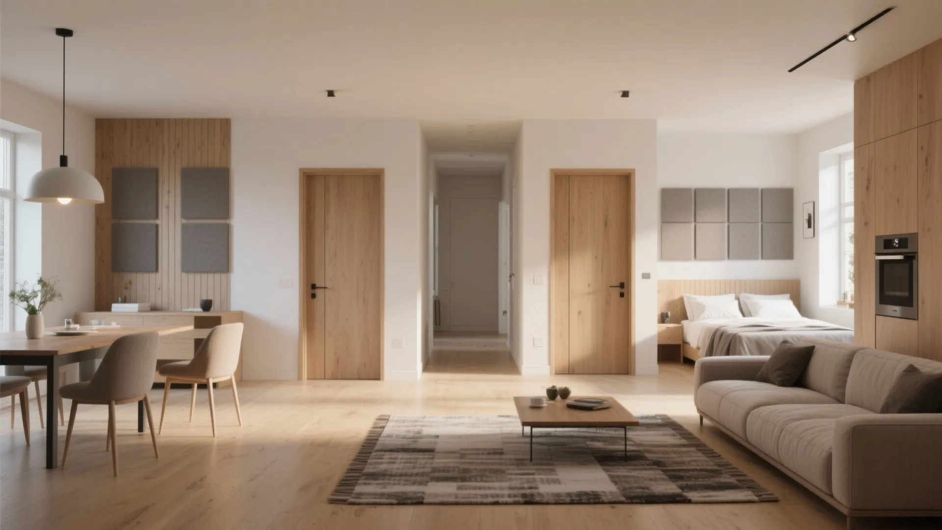 1. Open-plan living with private bedroom wings