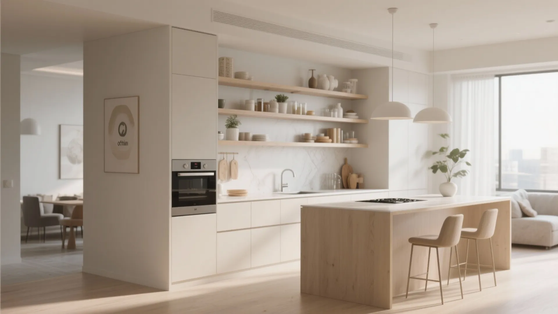 Idea 4: Open-Plan With Floating Shelves