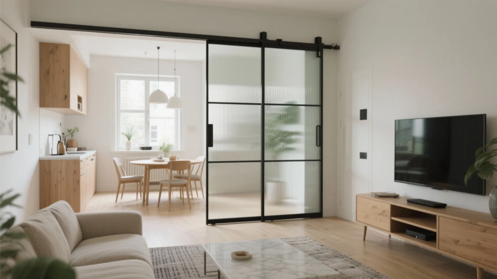[Section: Design Inspiration 1] Open-plan living with sliding partitions