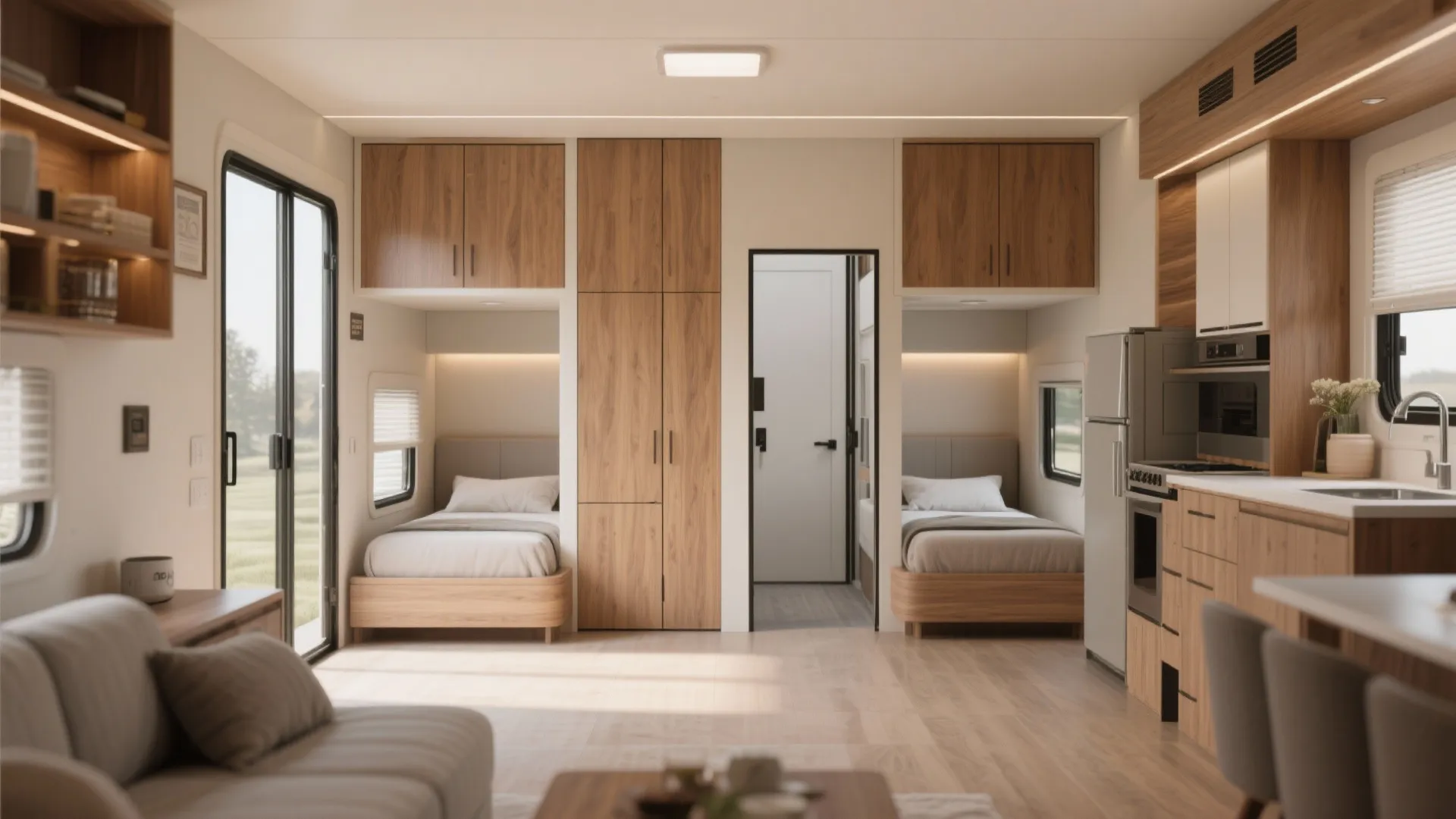 5. Open Plan with Sliding Privacy