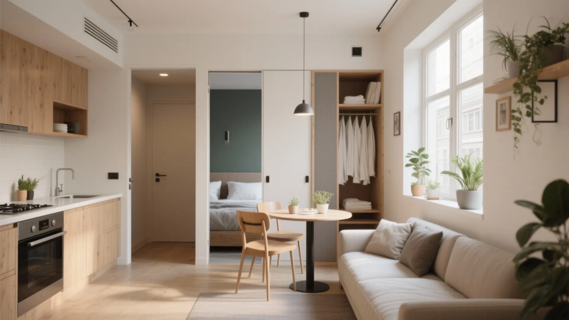 1. Open-Plan Studio Plus One