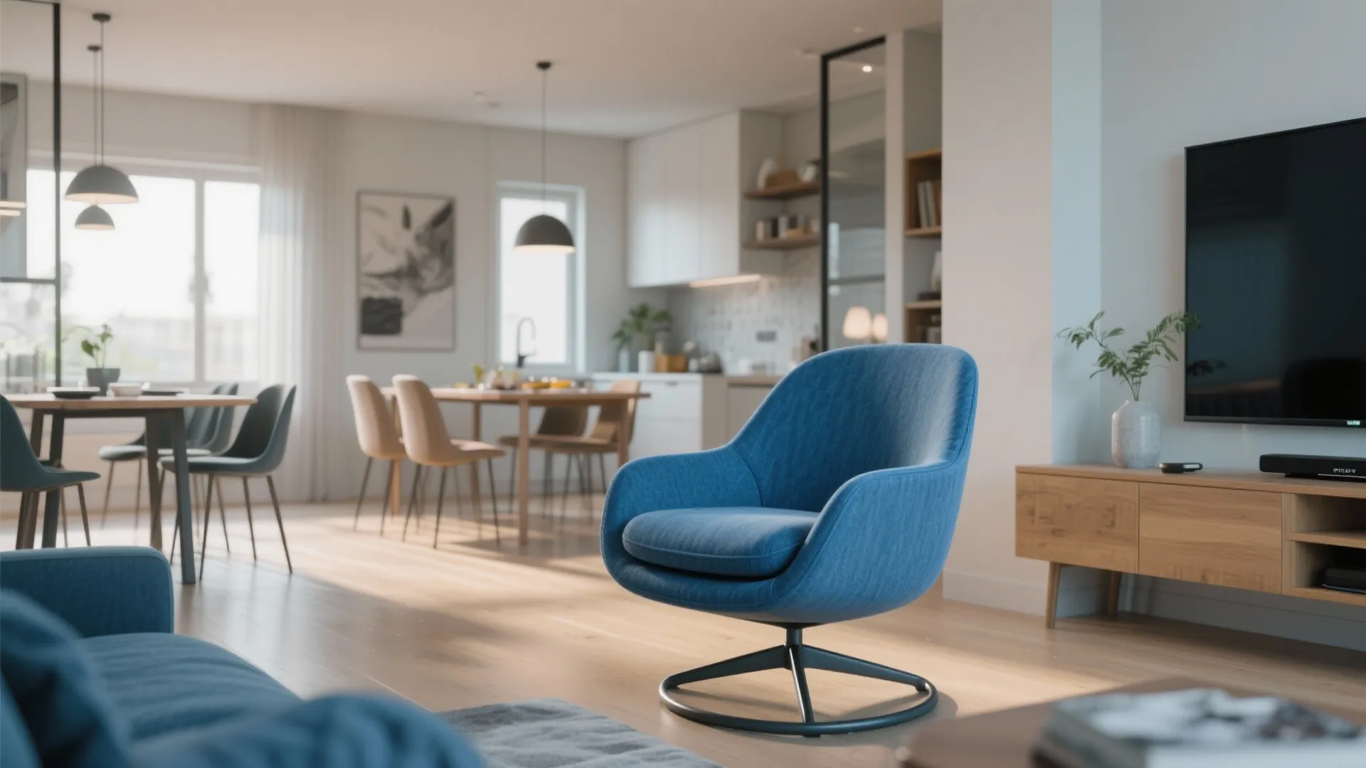 5. Make the blue swivel multifunctional in open plans