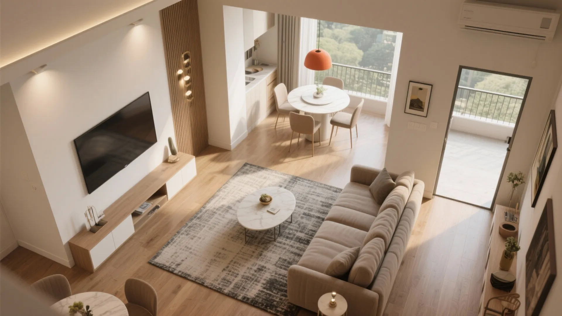 Open-plan zoning that keeps a 3 BHK flowing