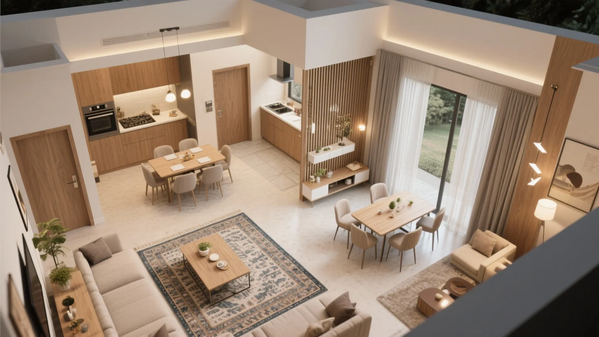 Open-plan living with flexible zoning