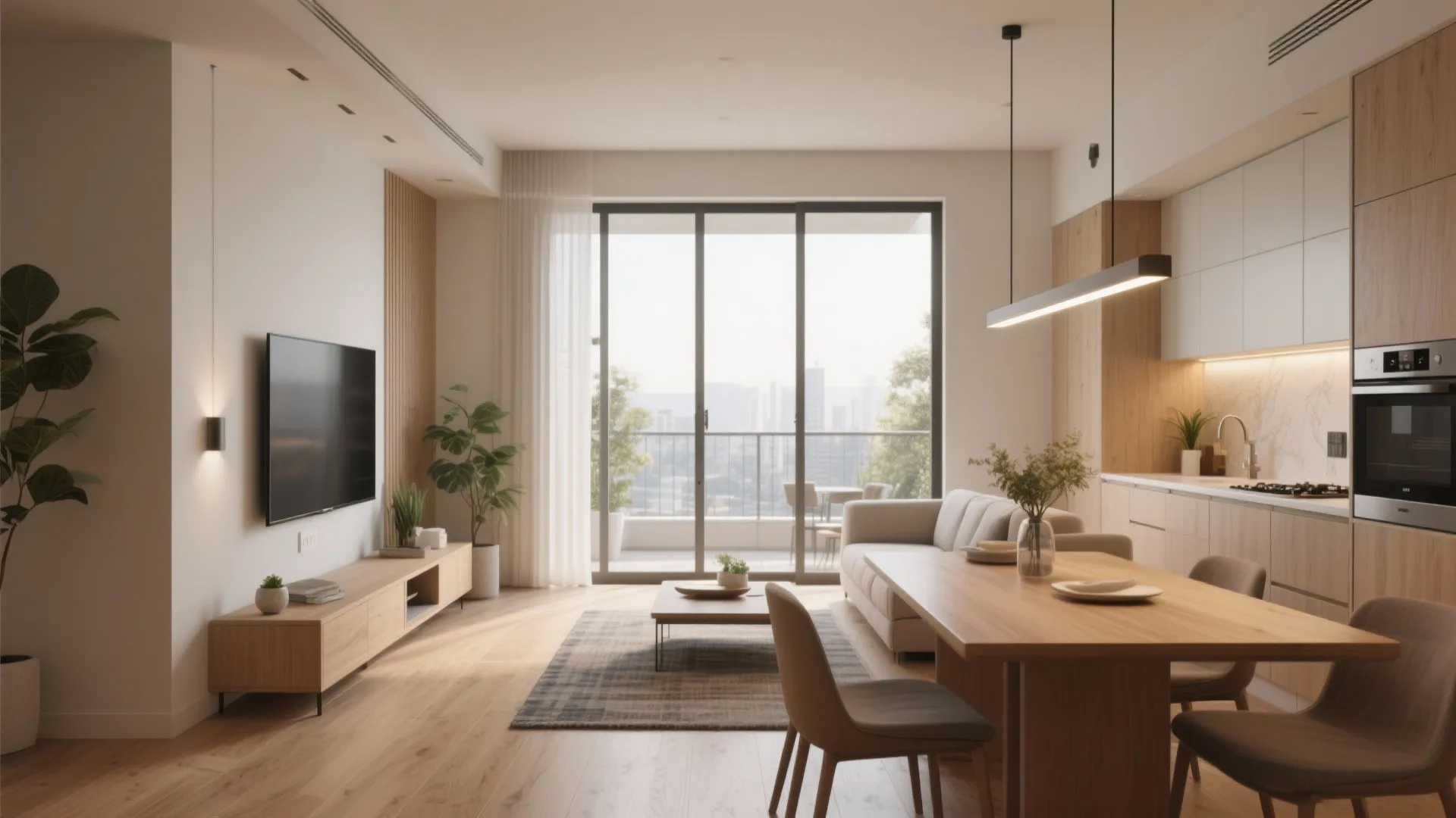 Open-plan flow with a longer sight line