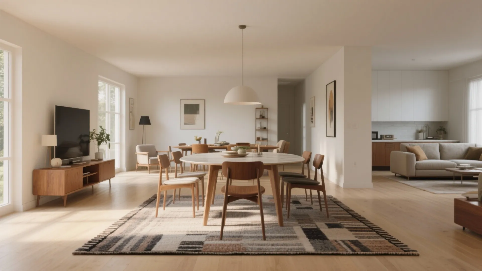 2. Zone an open-plan dining area