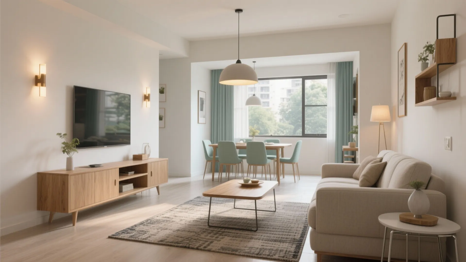 Open-Plan Living-Dining with Subtle Zoning