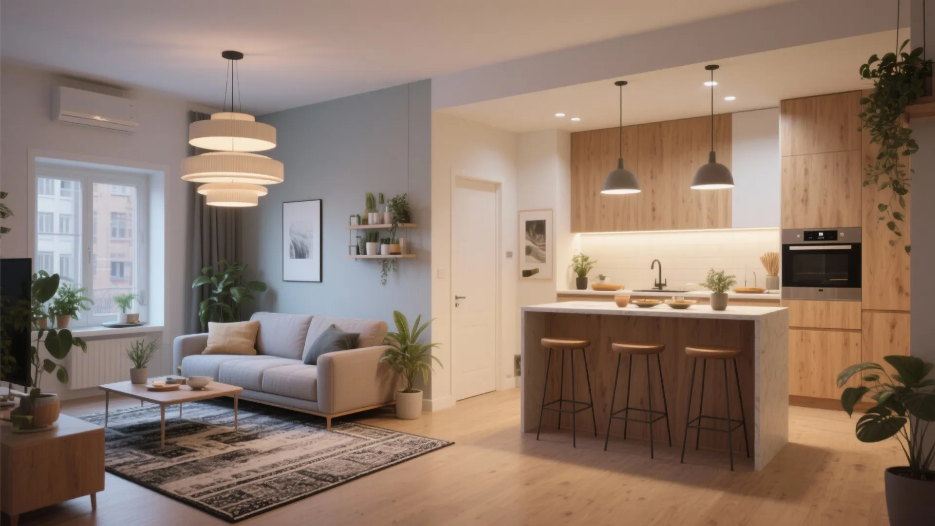 1. Open-plan living with zoned function