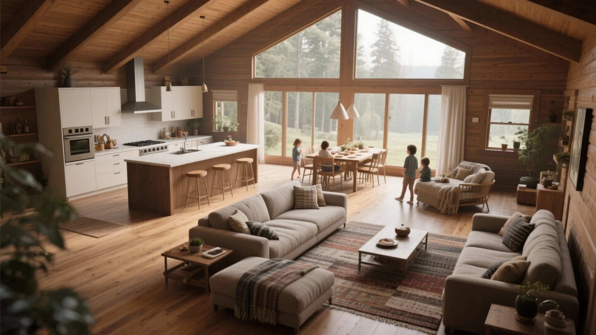 2. Open Plan with Zoned Functions