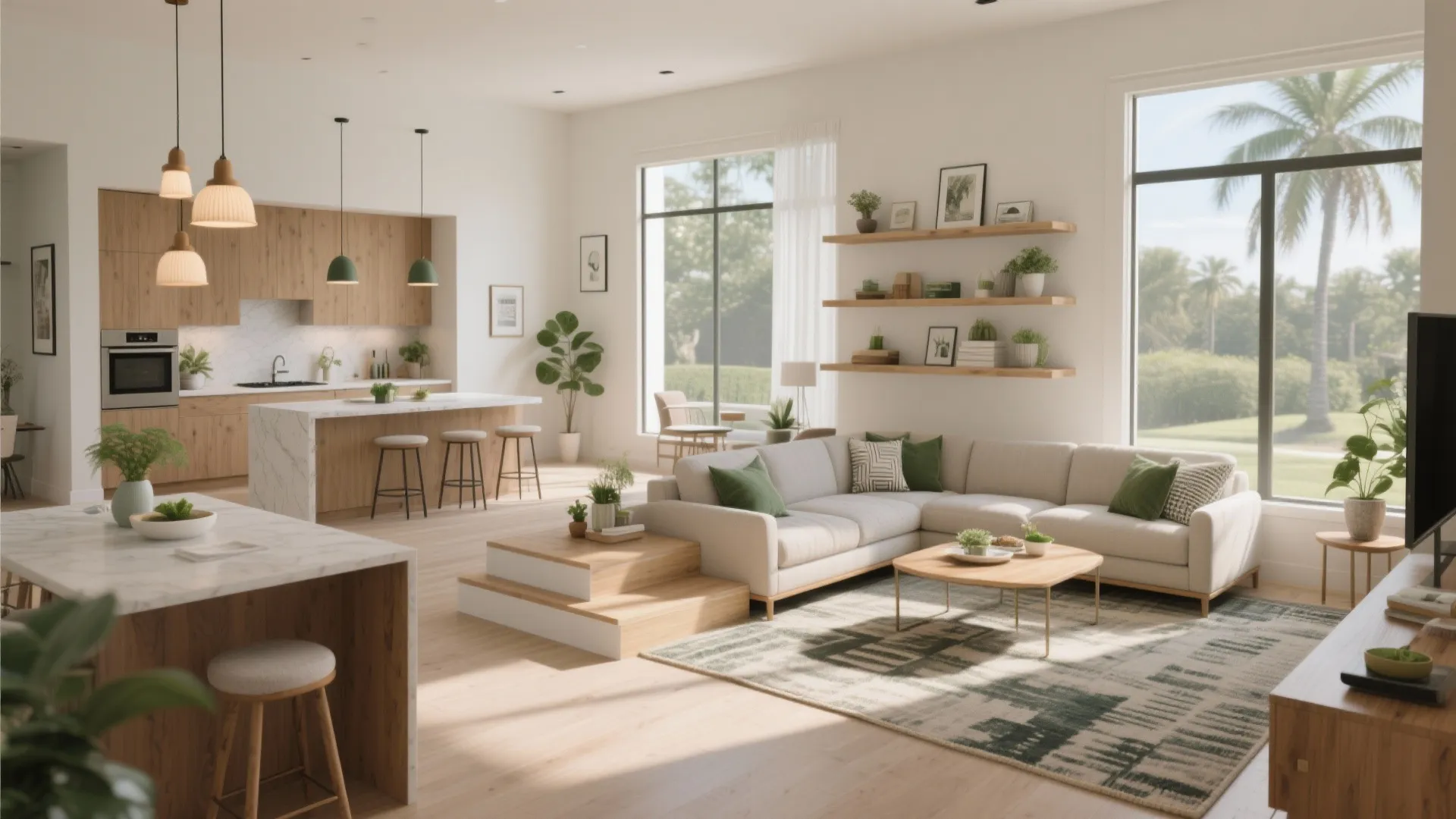 1. Open-plan living with zoned functions