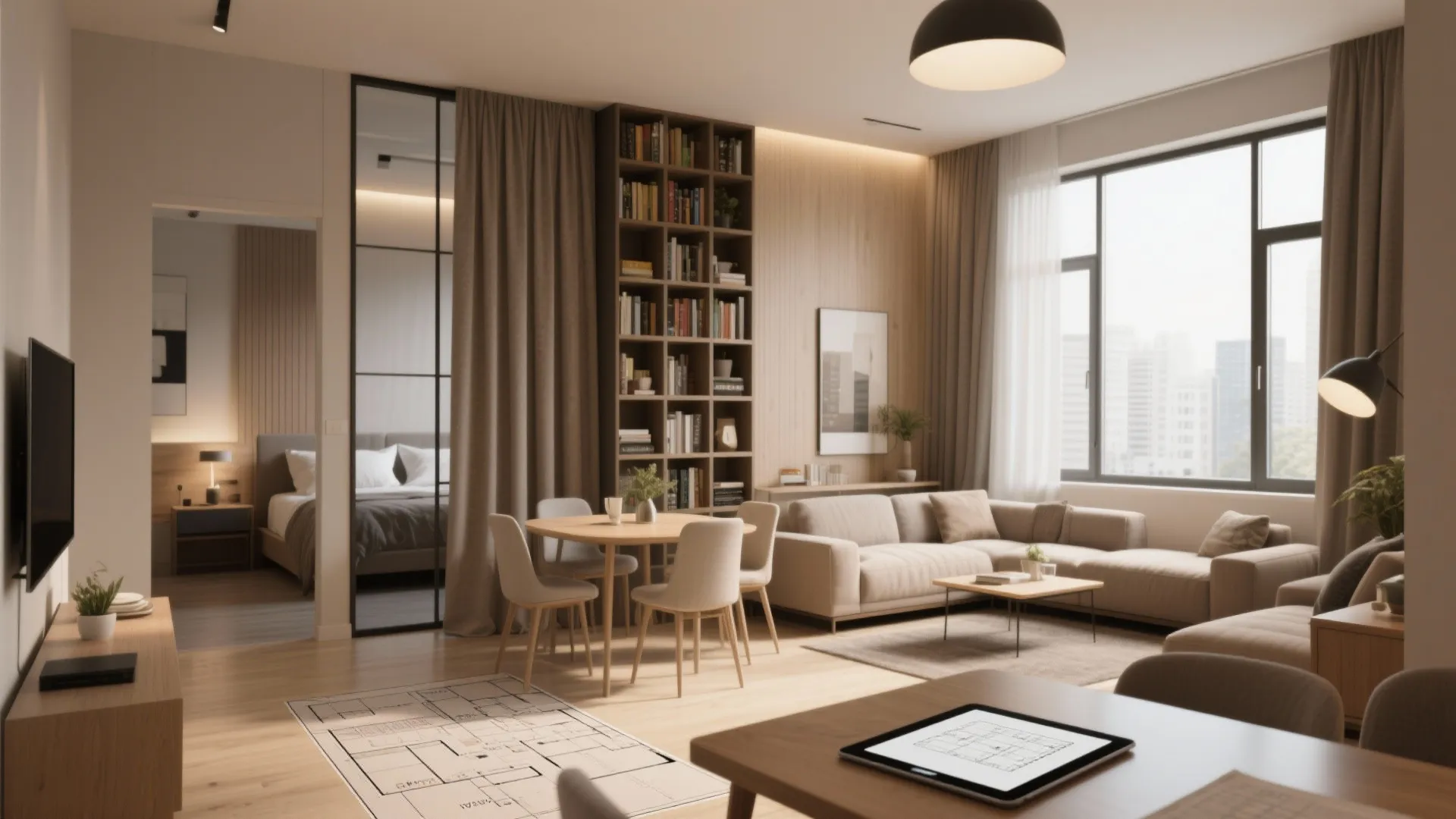 1. Open-plan living with zoned sleeping