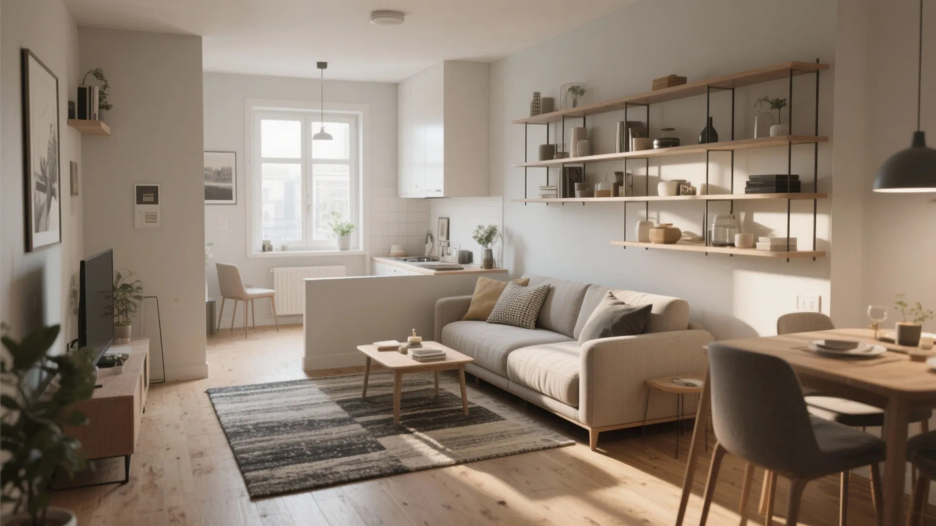 1. Open-plan living with zoned furniture