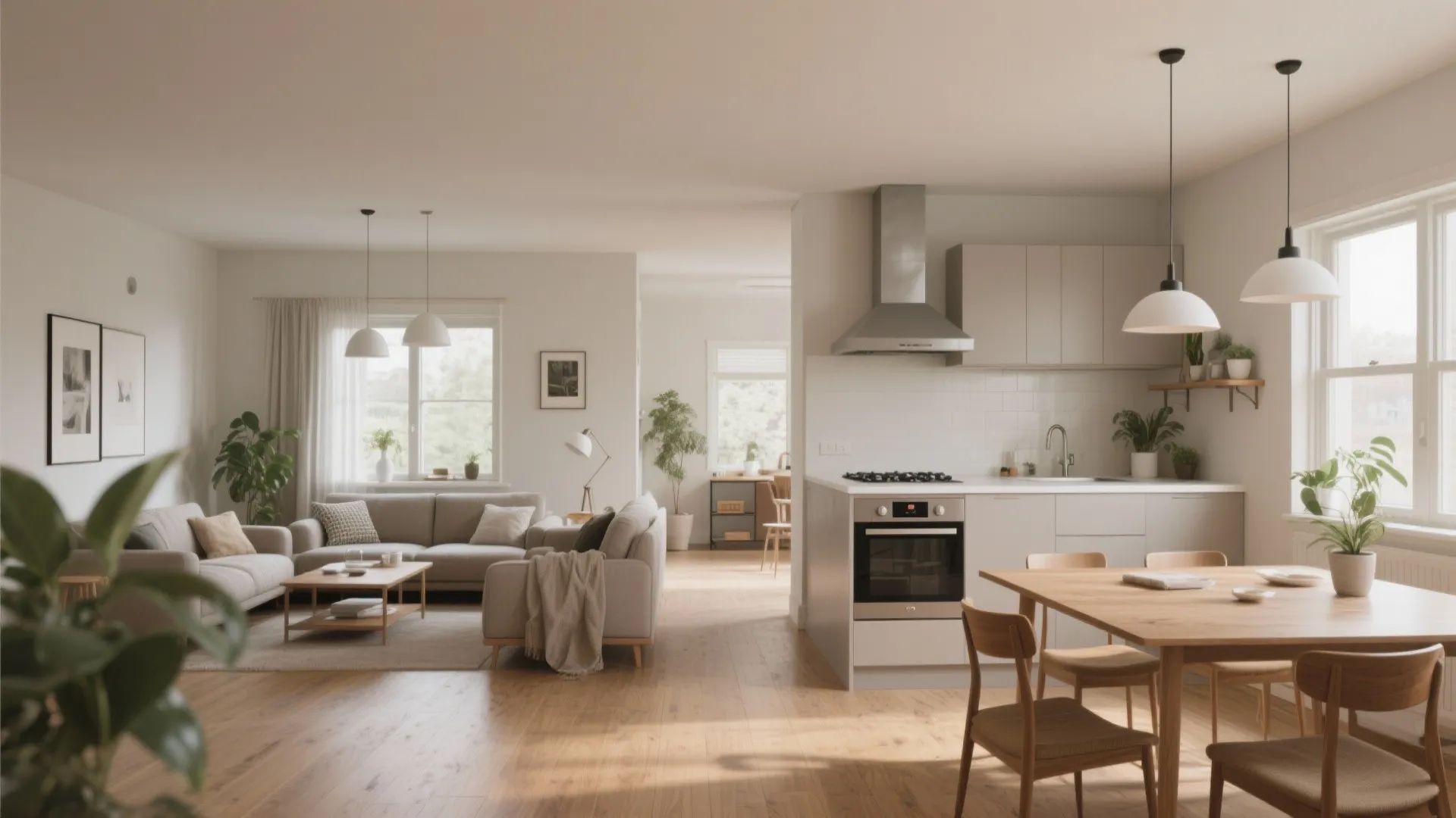 Open-plan living with zoned functions