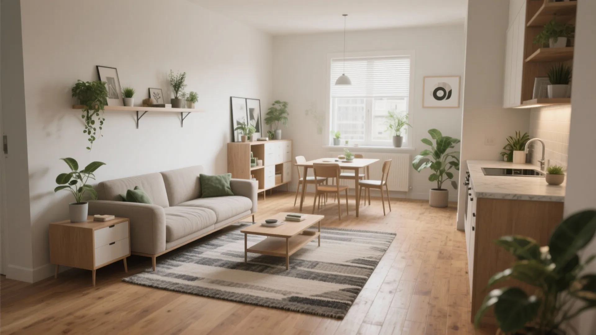 1. Open-plan living with zoned furniture