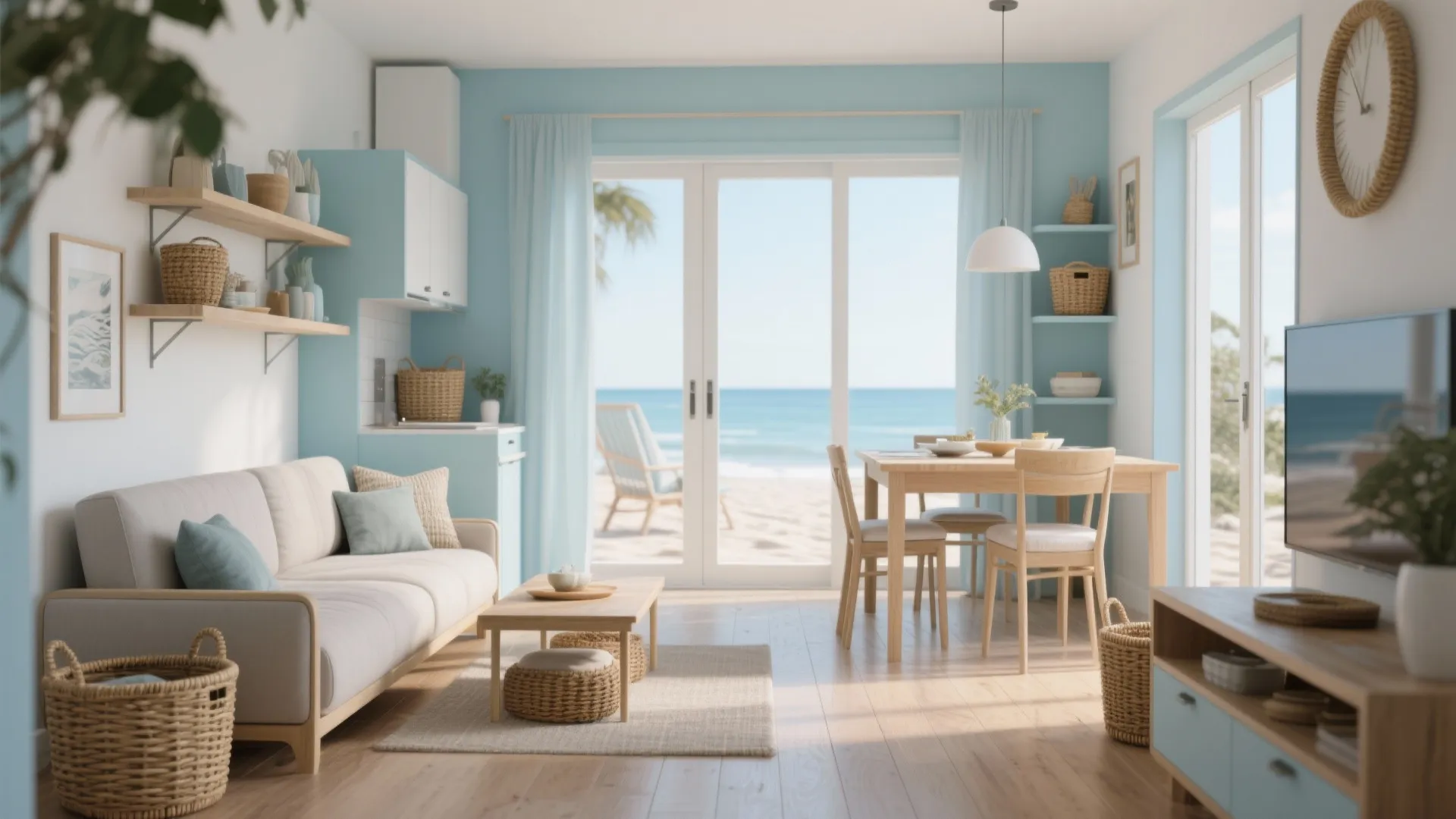 1. Open-plan living with zoned furniture