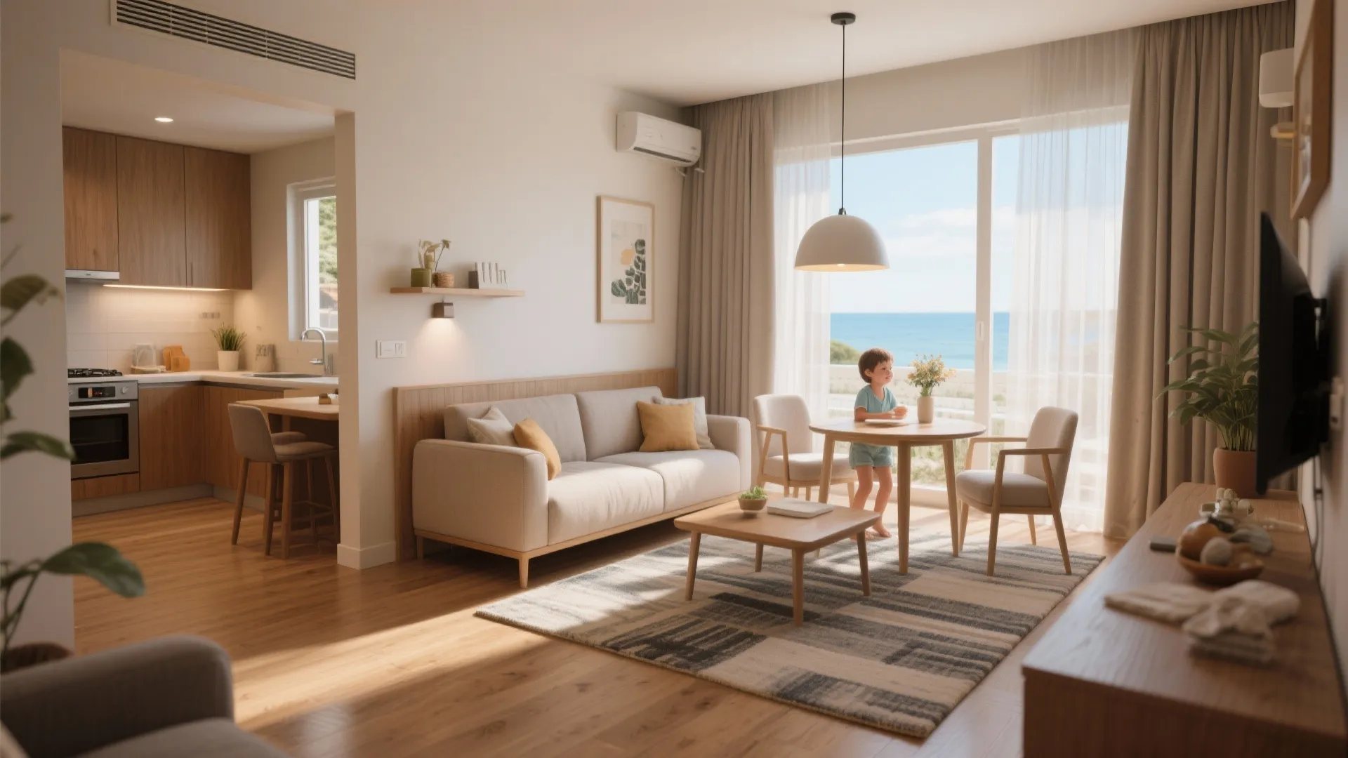 Open-plan living with zoned functions