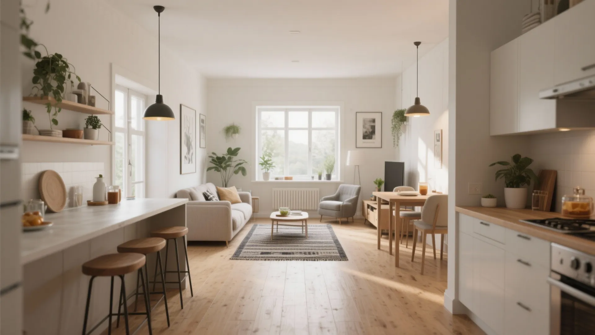 1. Open-plan living with zoned corners