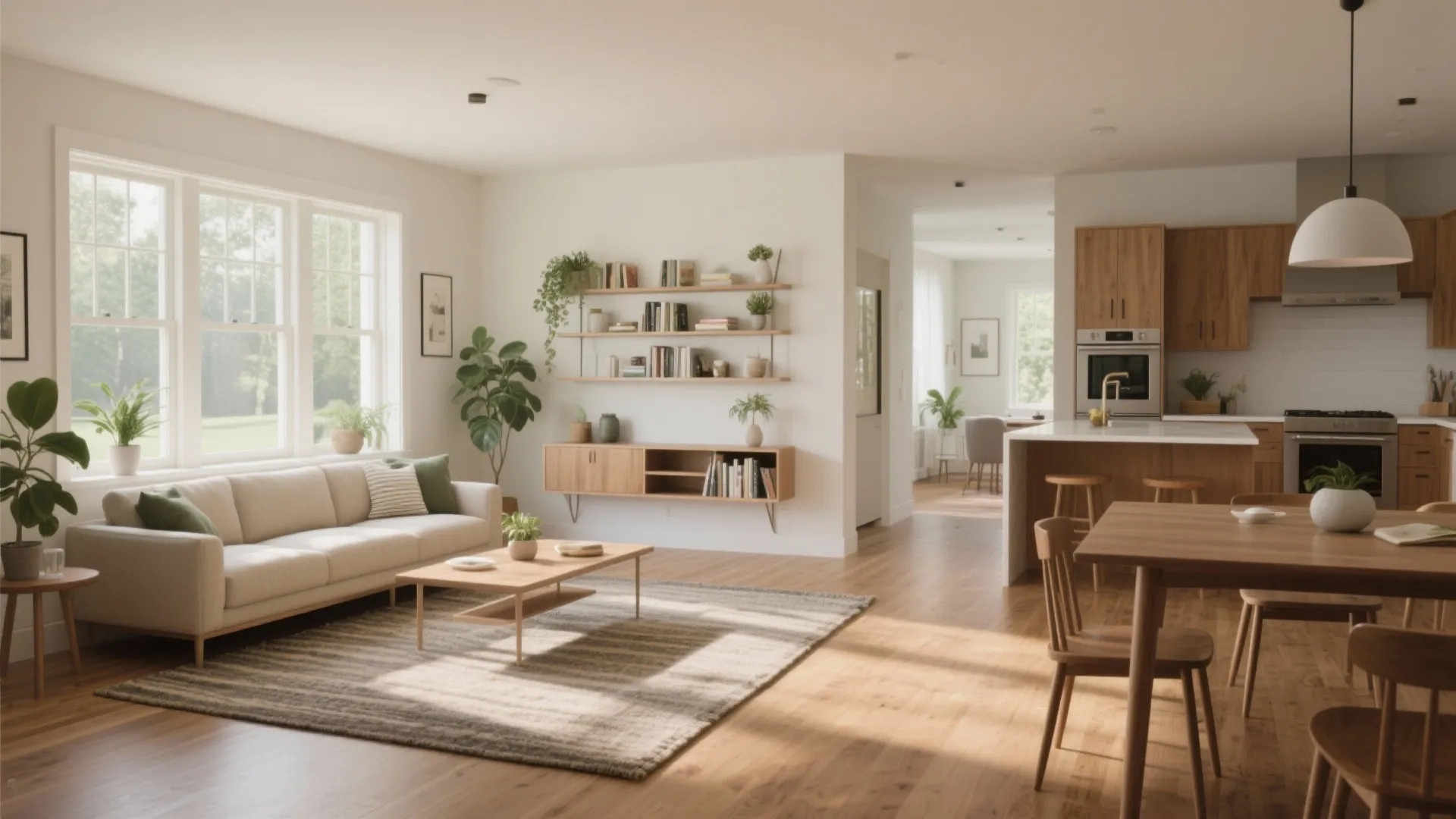 1. Open-Plan Living with Zoned Corners