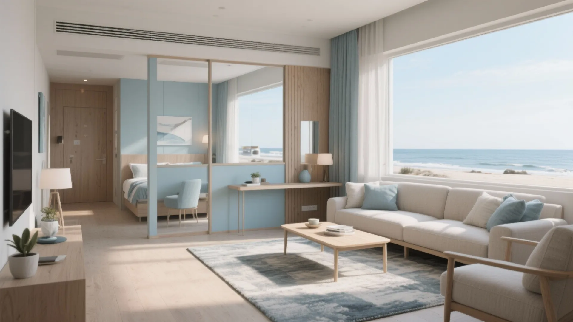 1. Open-plan living with zoned furniture