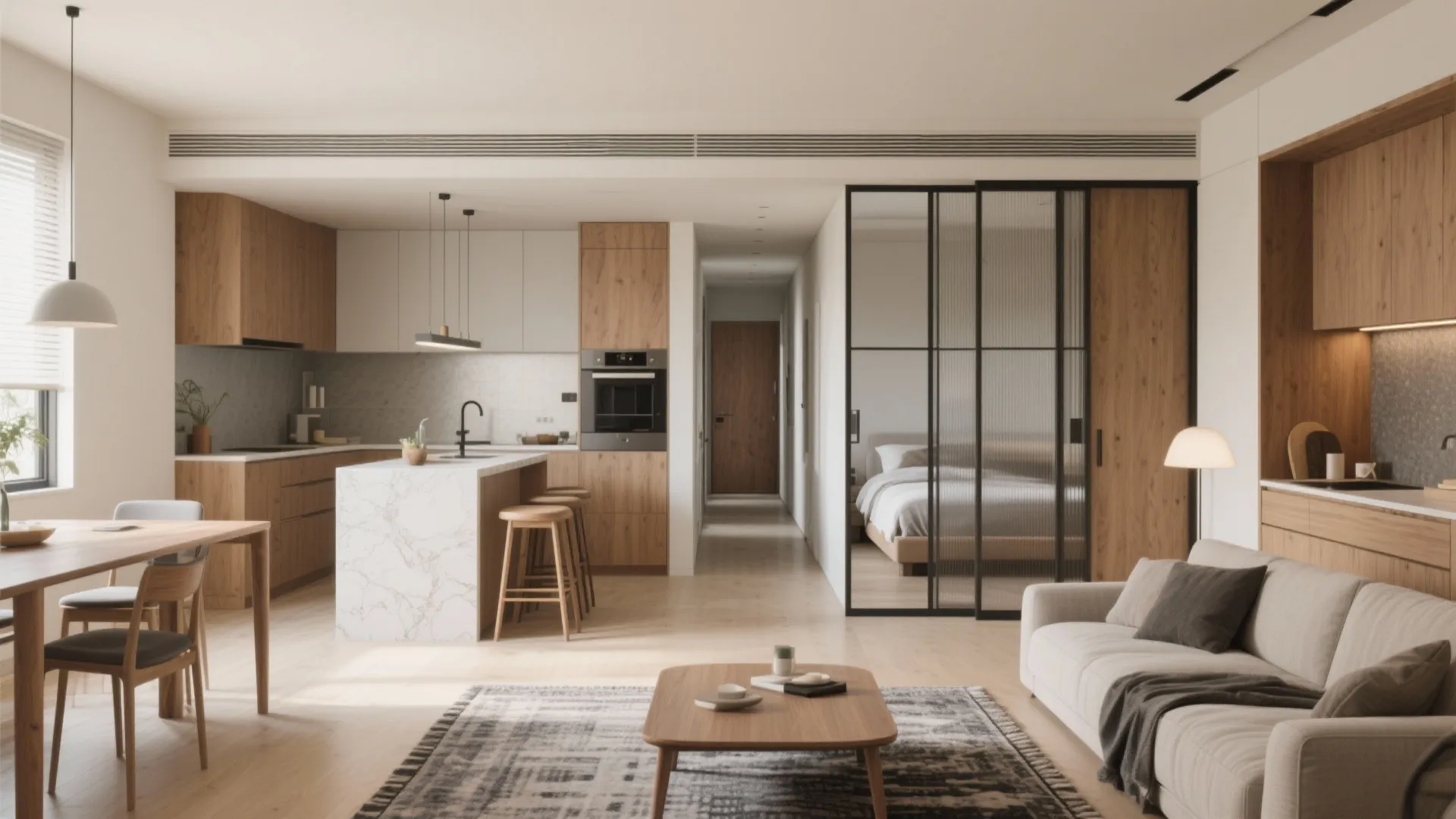 1. Open-plan living with zoned privacy