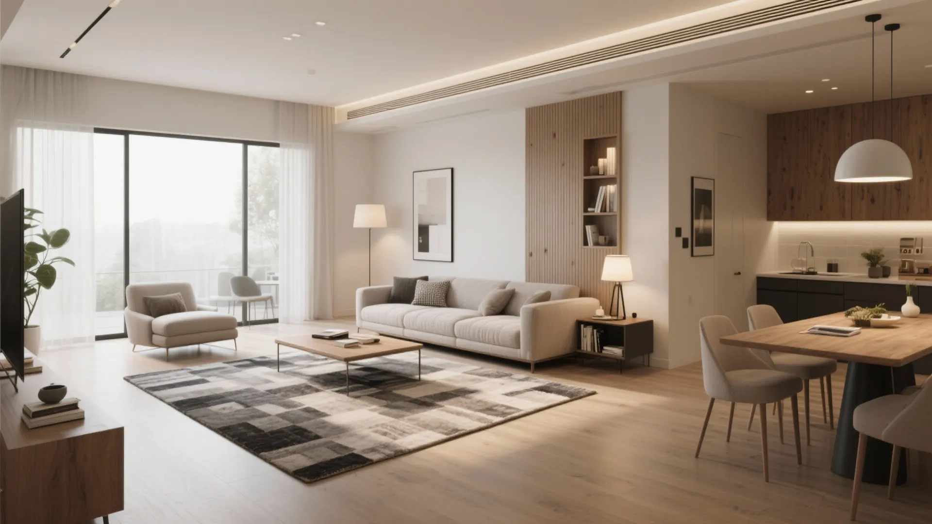 1. Open-plan with Defined Zones