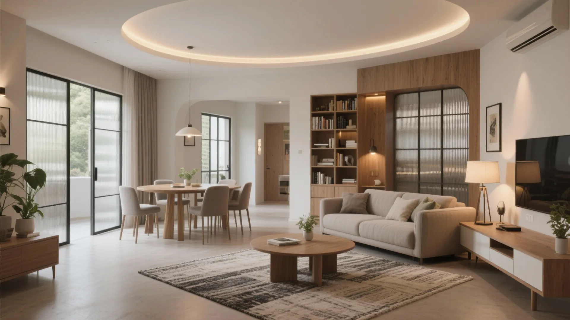 Open-plan zoning that flows