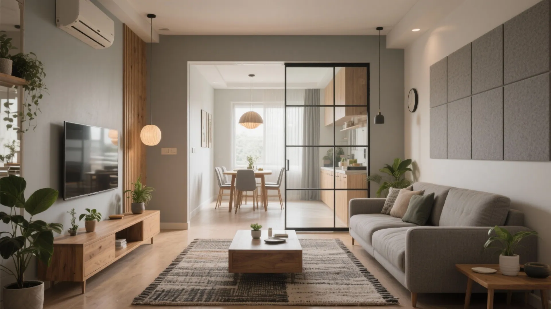 Open-plan living with zoned functionality