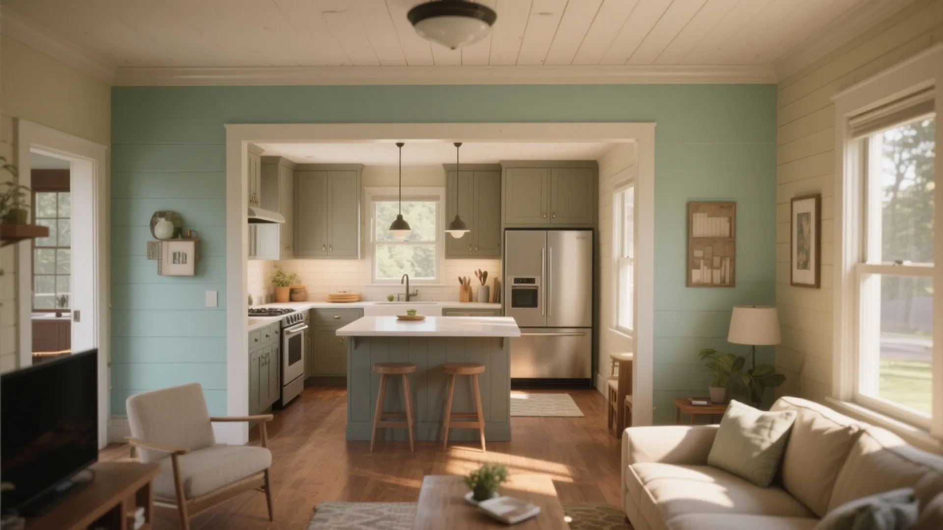 5. Use paint zones to clarify open-plan spaces