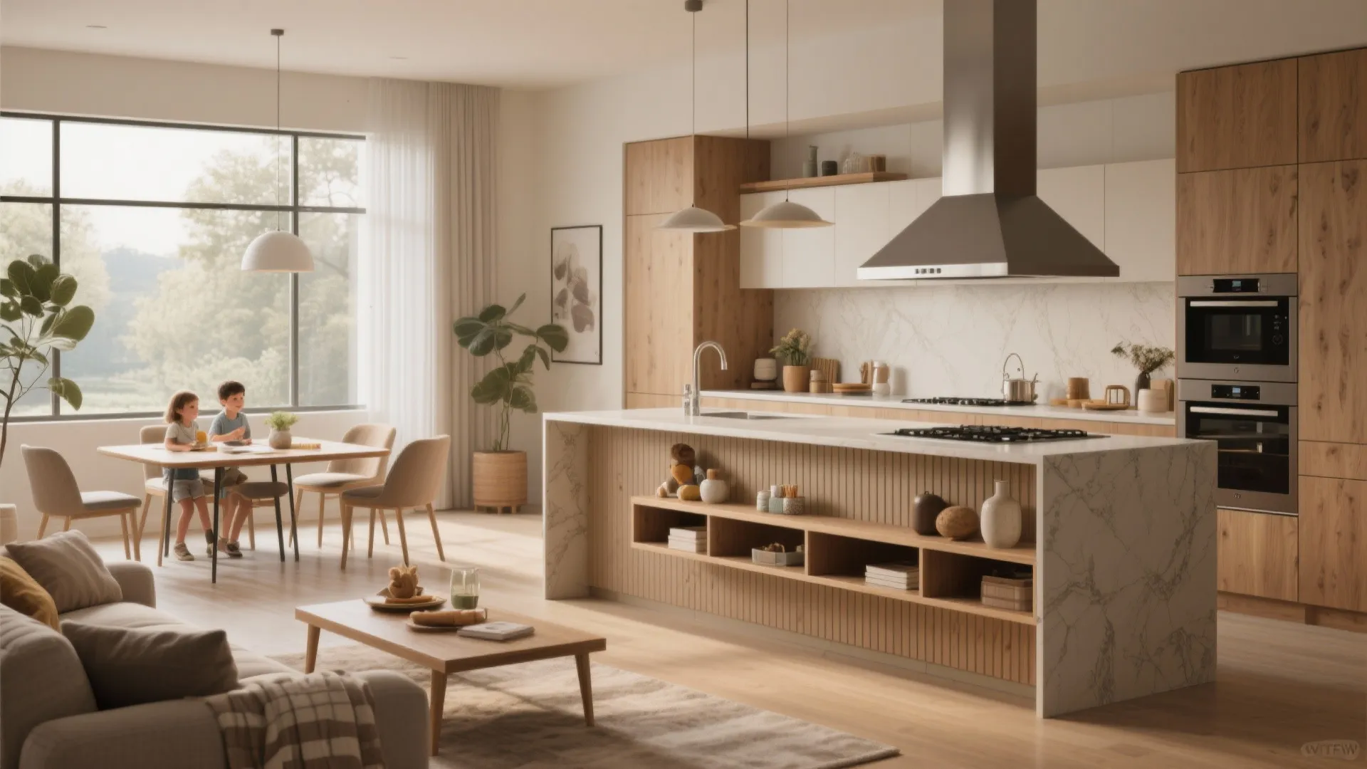 1. Open-plan living with defined zones