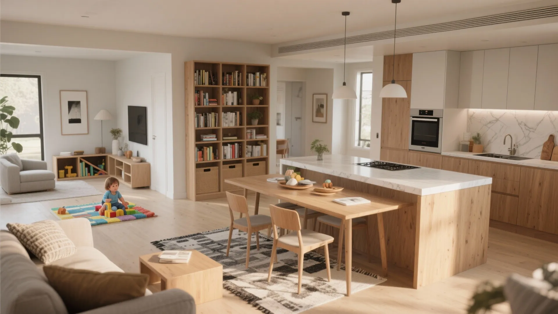 1. Open-Plan Living with Zoned Functions