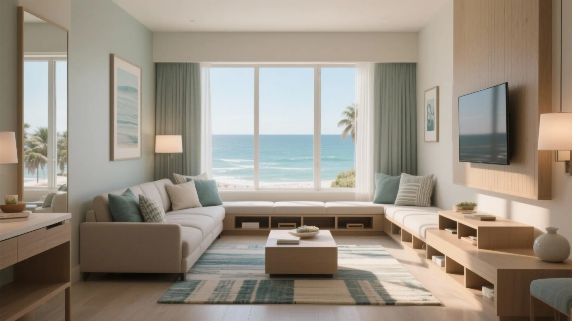 2. Open-plan living with zoned furniture