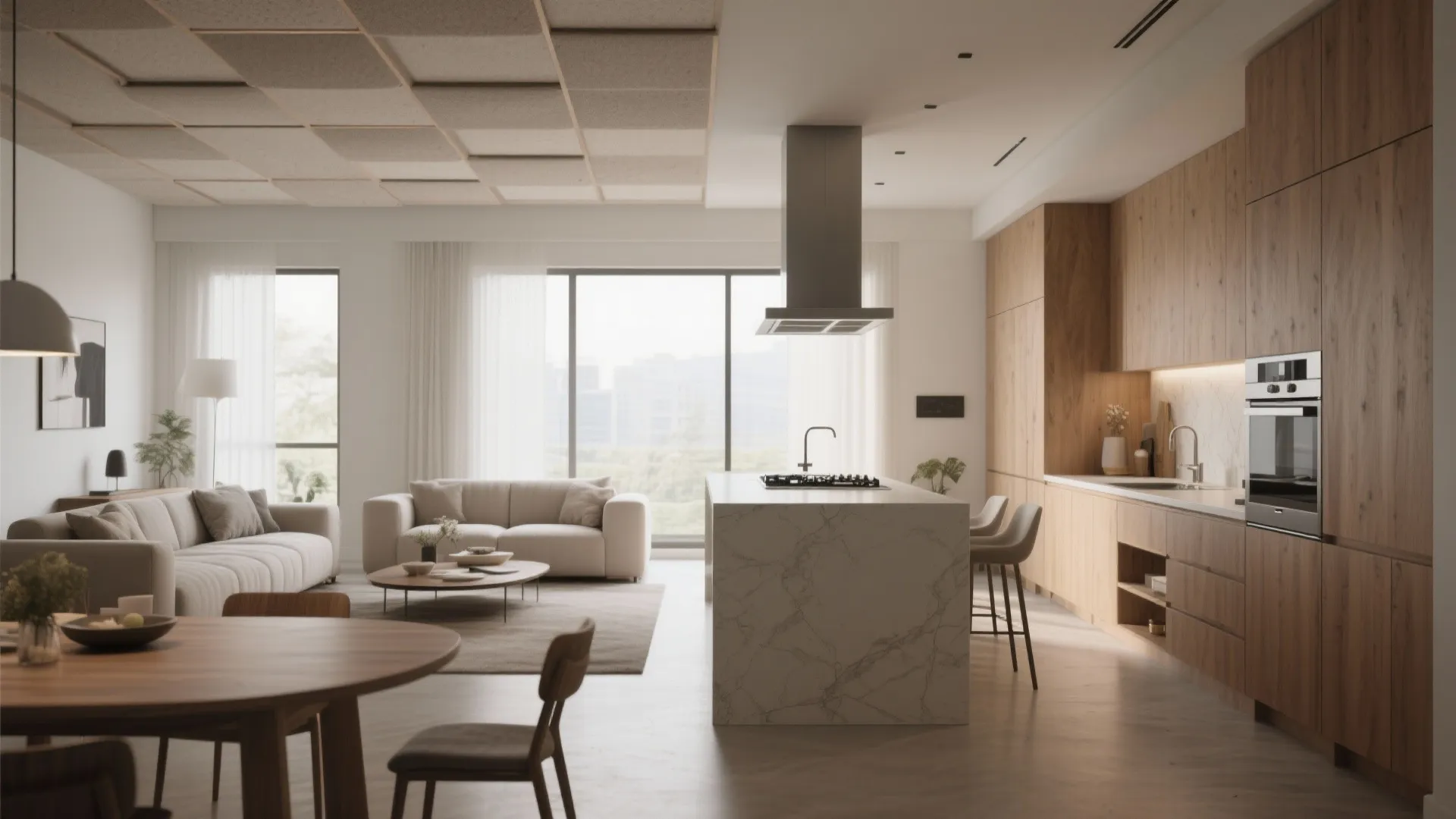 1. Open-plan living with subtle zones