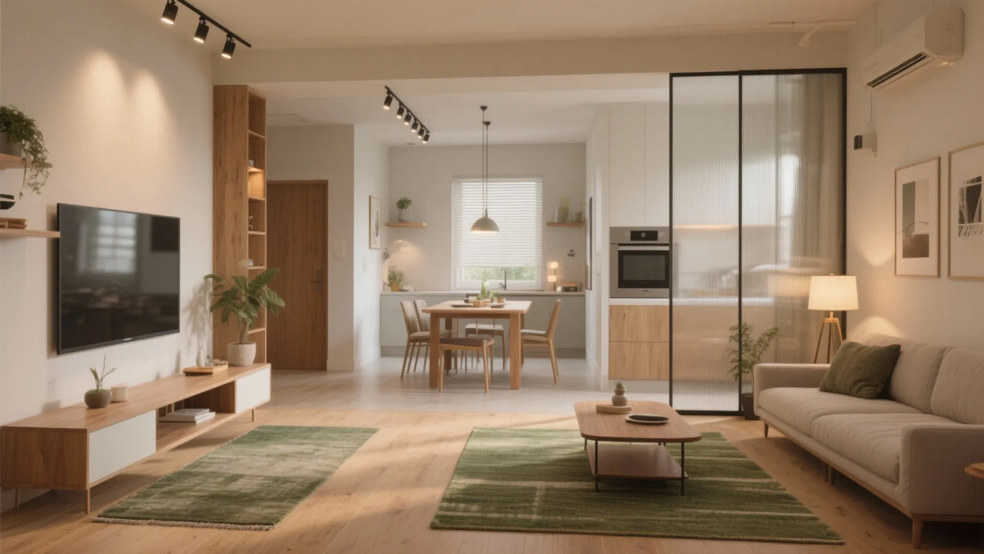 Open-plan living–dining with smart zoning