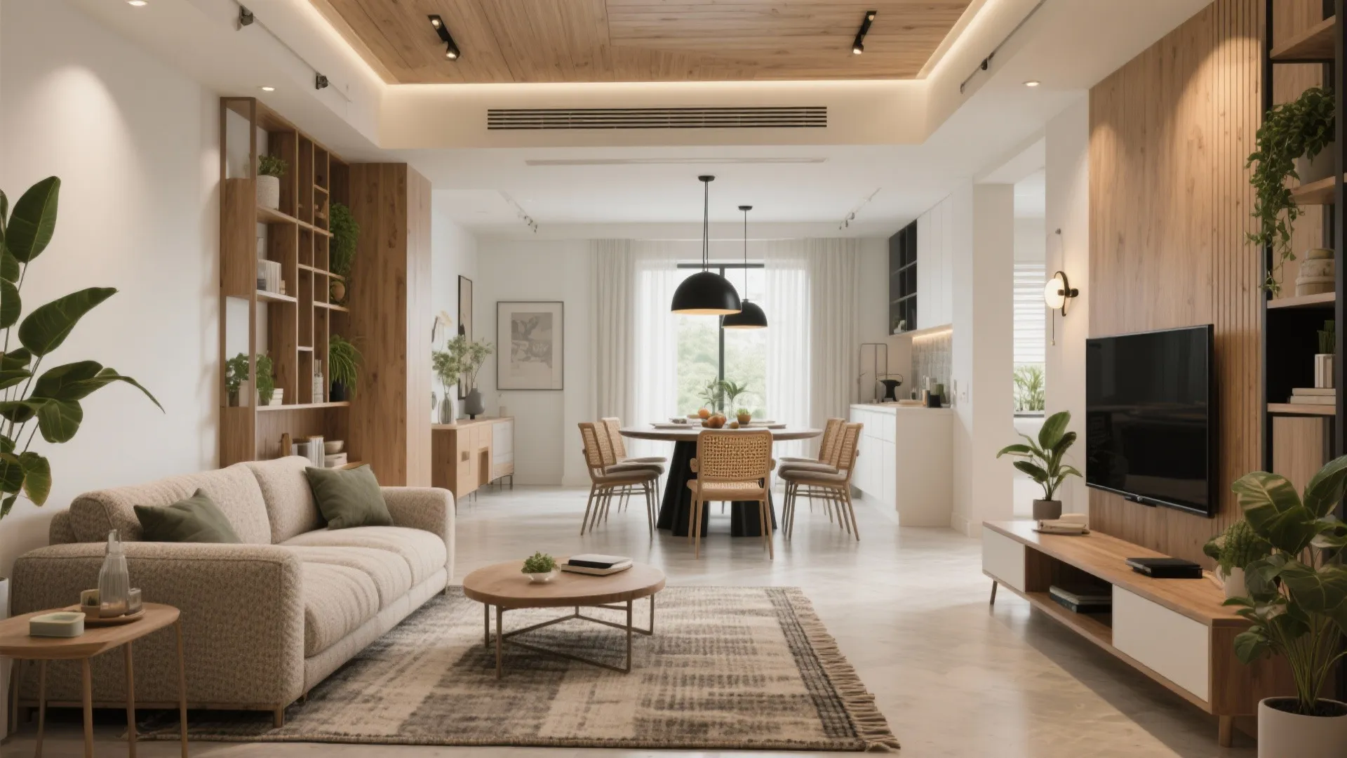 Open-Plan Living-Dining Zoning