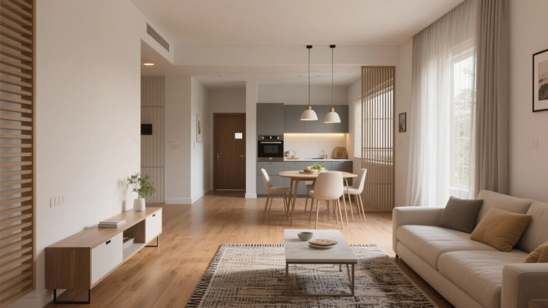 Open-plan living with flexible zoning