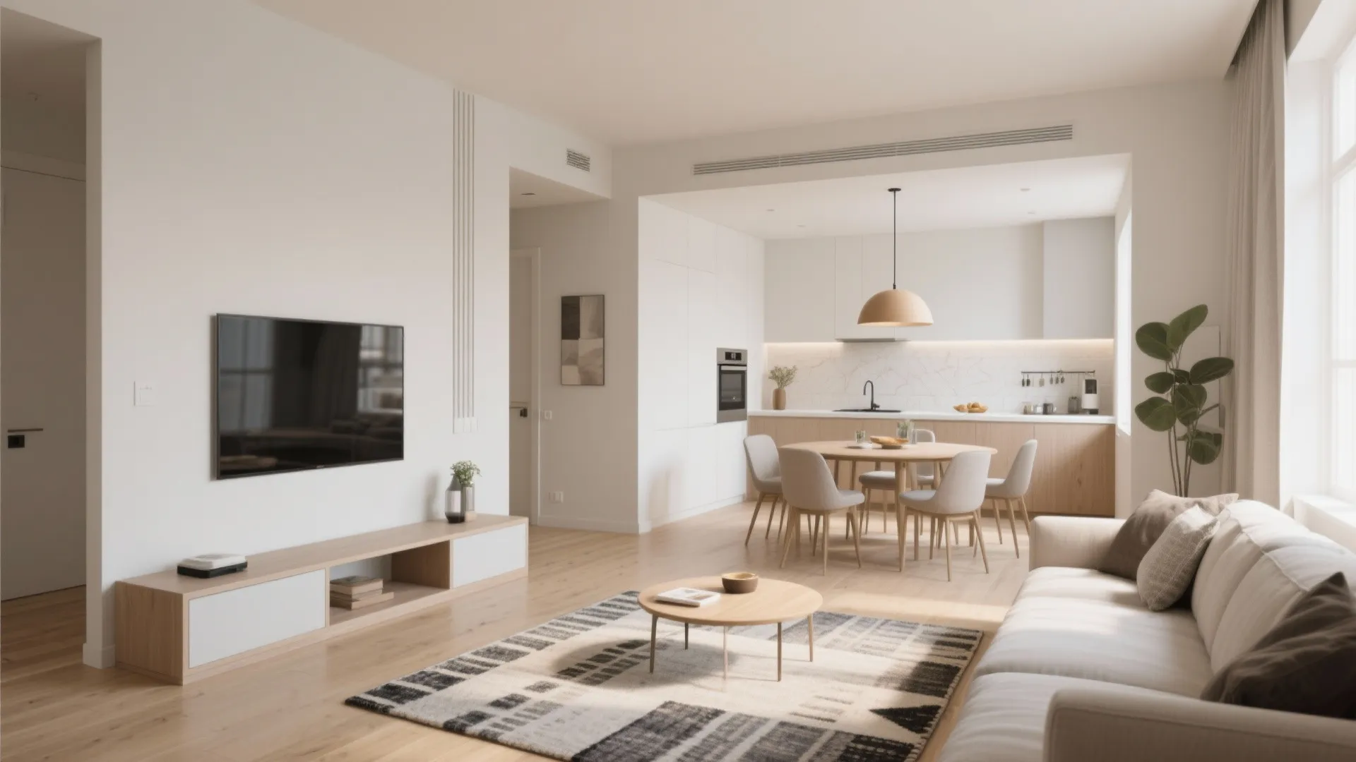 1. Open-plan living with flexible zoning