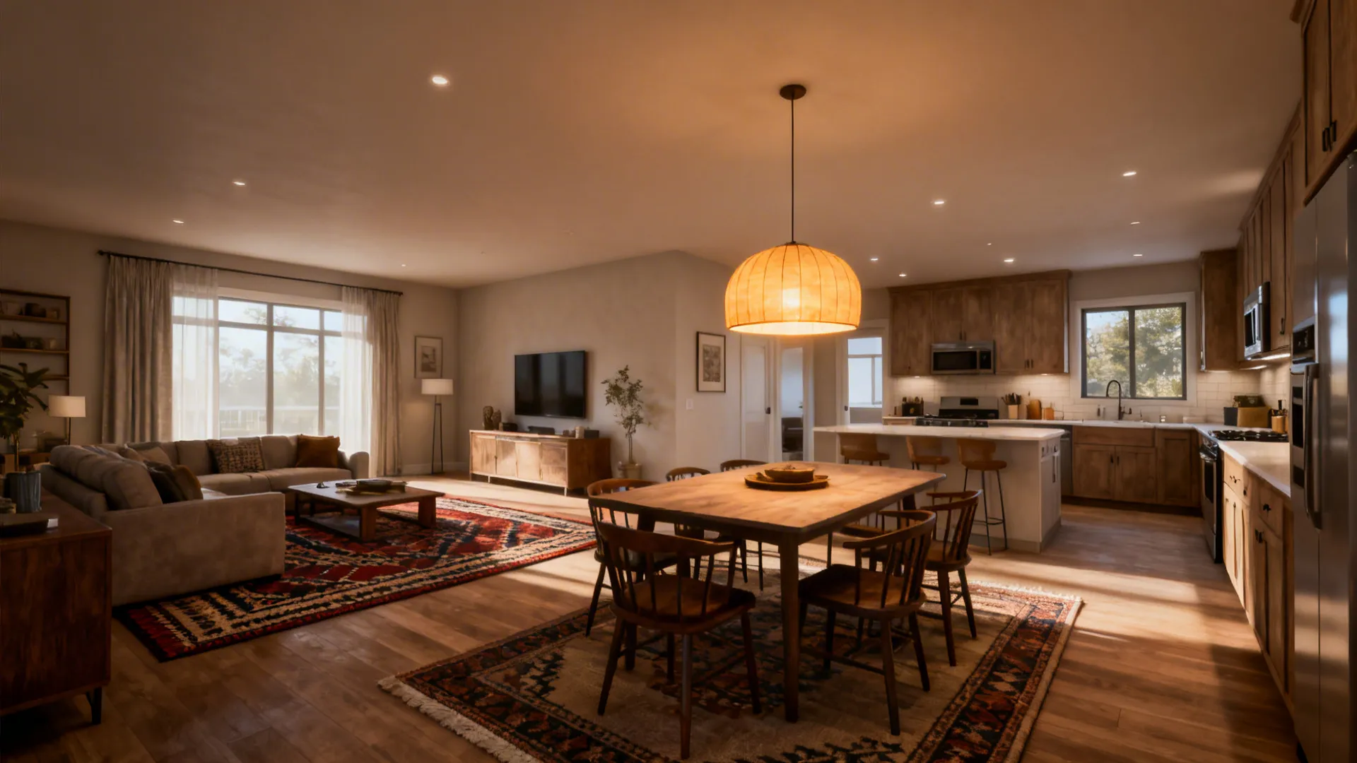 5. Open-Plan Zoning with Rugs