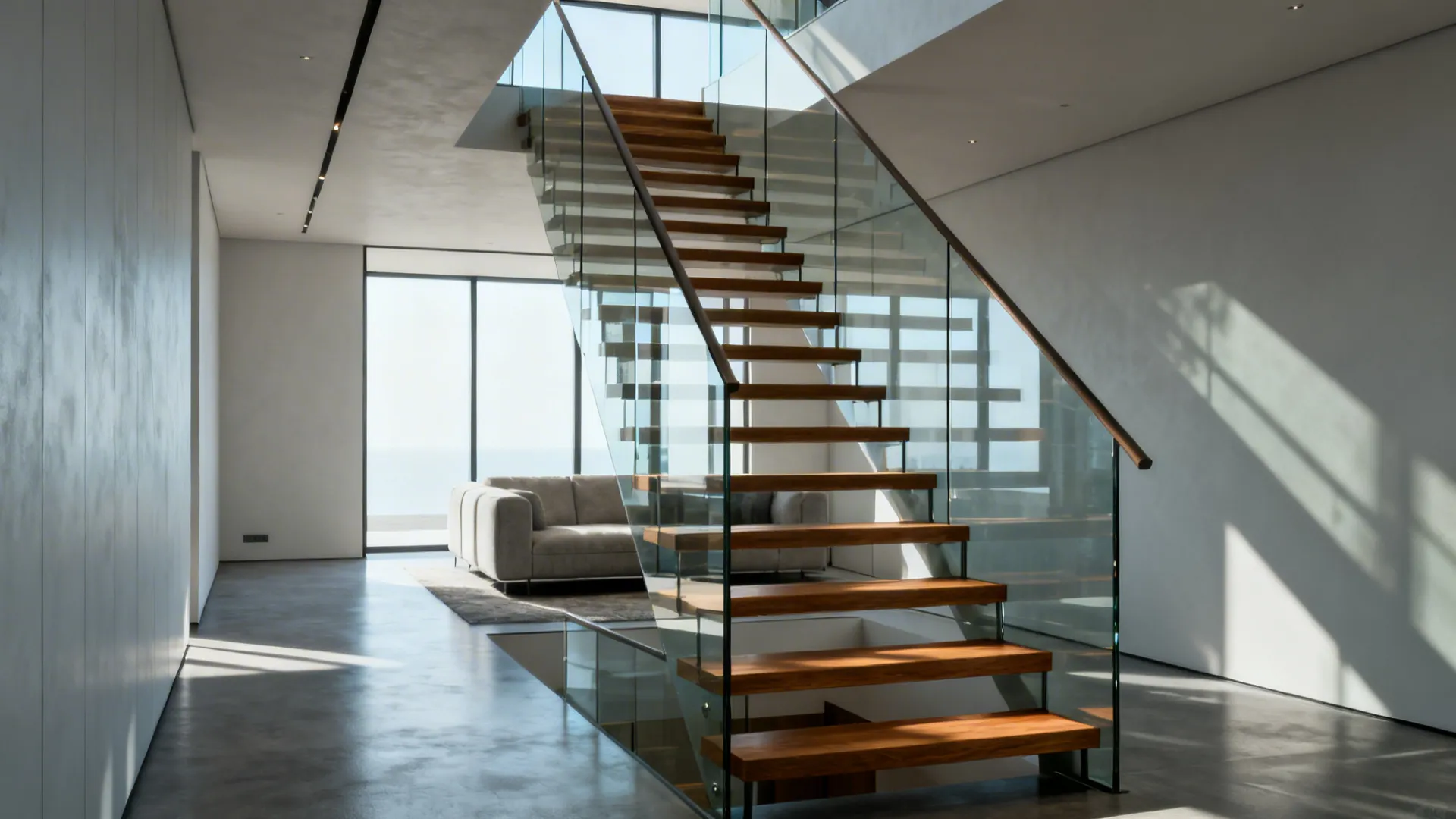 3. Open risers and slim balustrades to keep sightlines