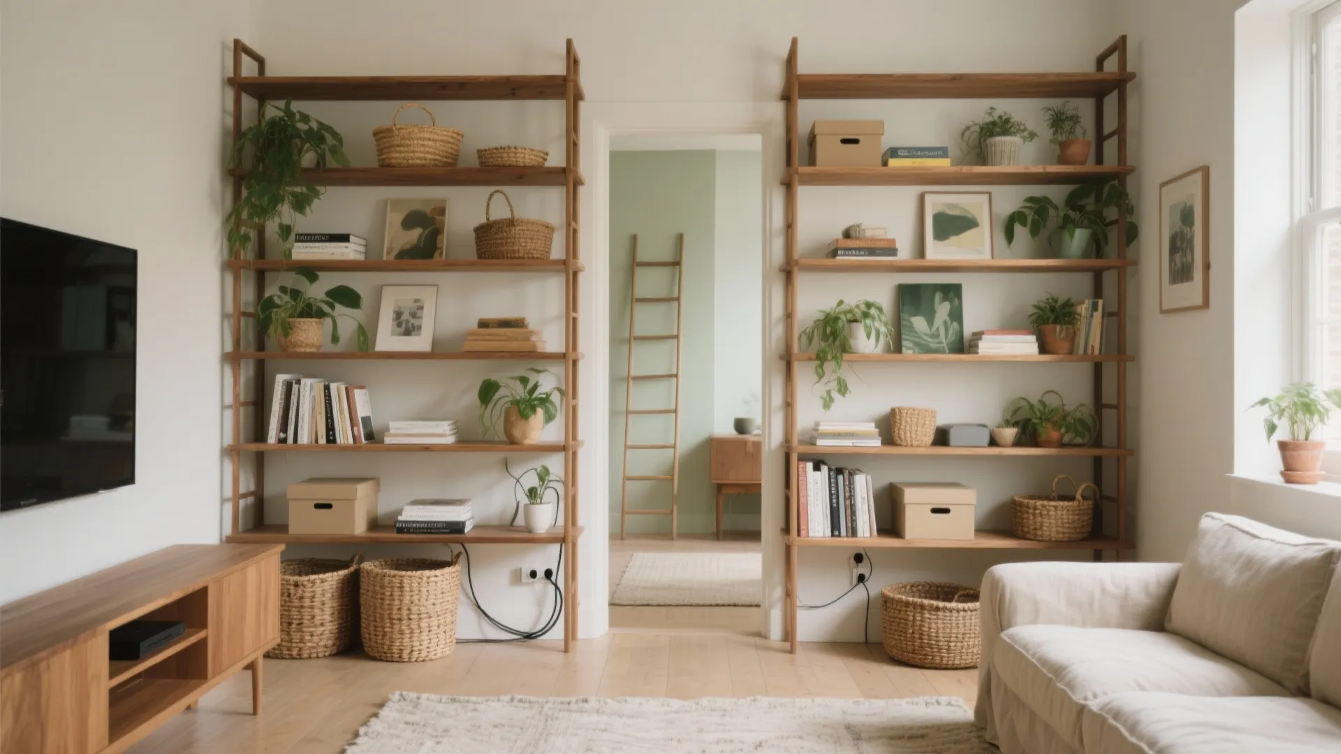 Open Shelving as a Light, Double‑Duty Divider